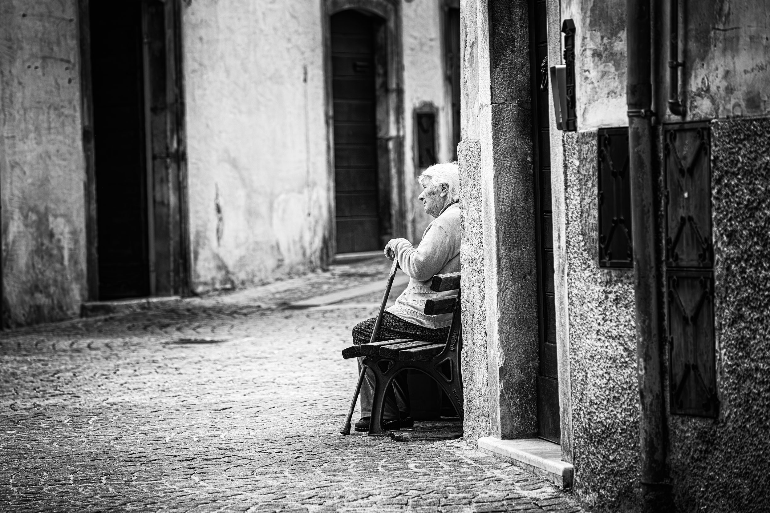 Her Corner, Jed Smith, jedsmithart.com, black and white photography, solitude