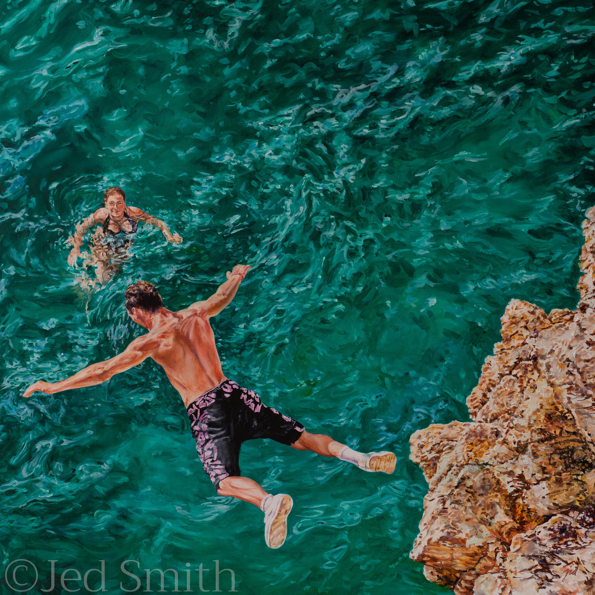 Taking the Leap, jedsmithart, Jed Smith, water paintings